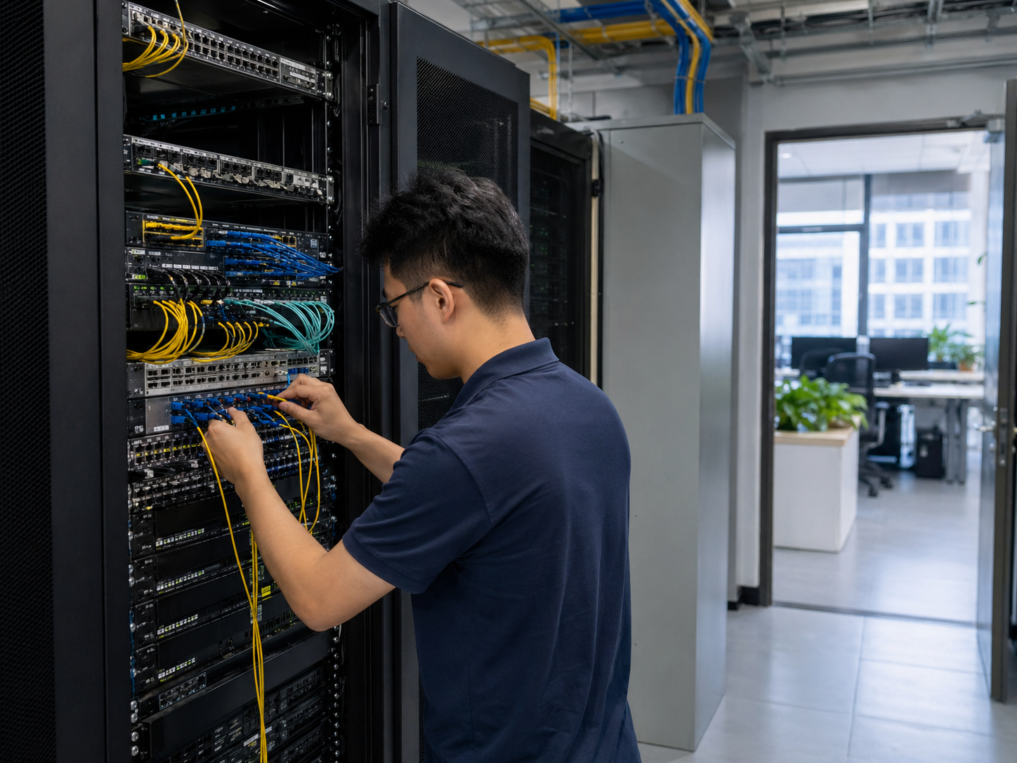 Enterprise Fiber Network Connection