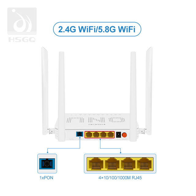4GE+2.4G+5.8G(1200M)wifi XPON ONU
